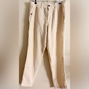NWT UpWest Beige Textured‎  cotton Trousers size Medium